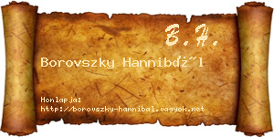Borovszky Hannibál névjegykártya